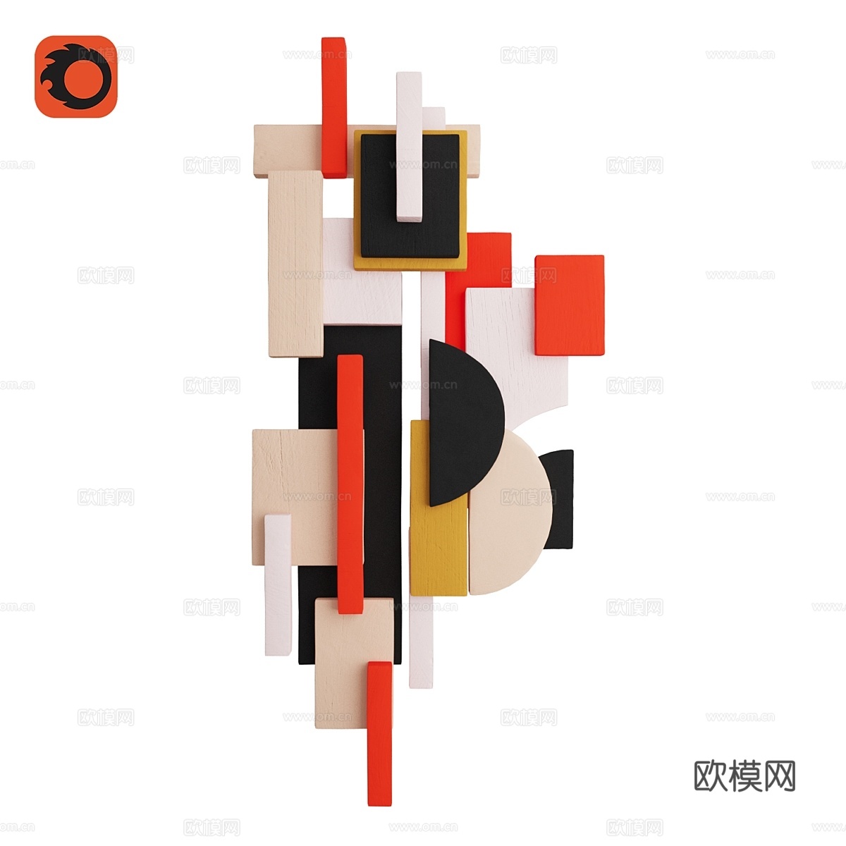 壁面雕塑3d模型下载