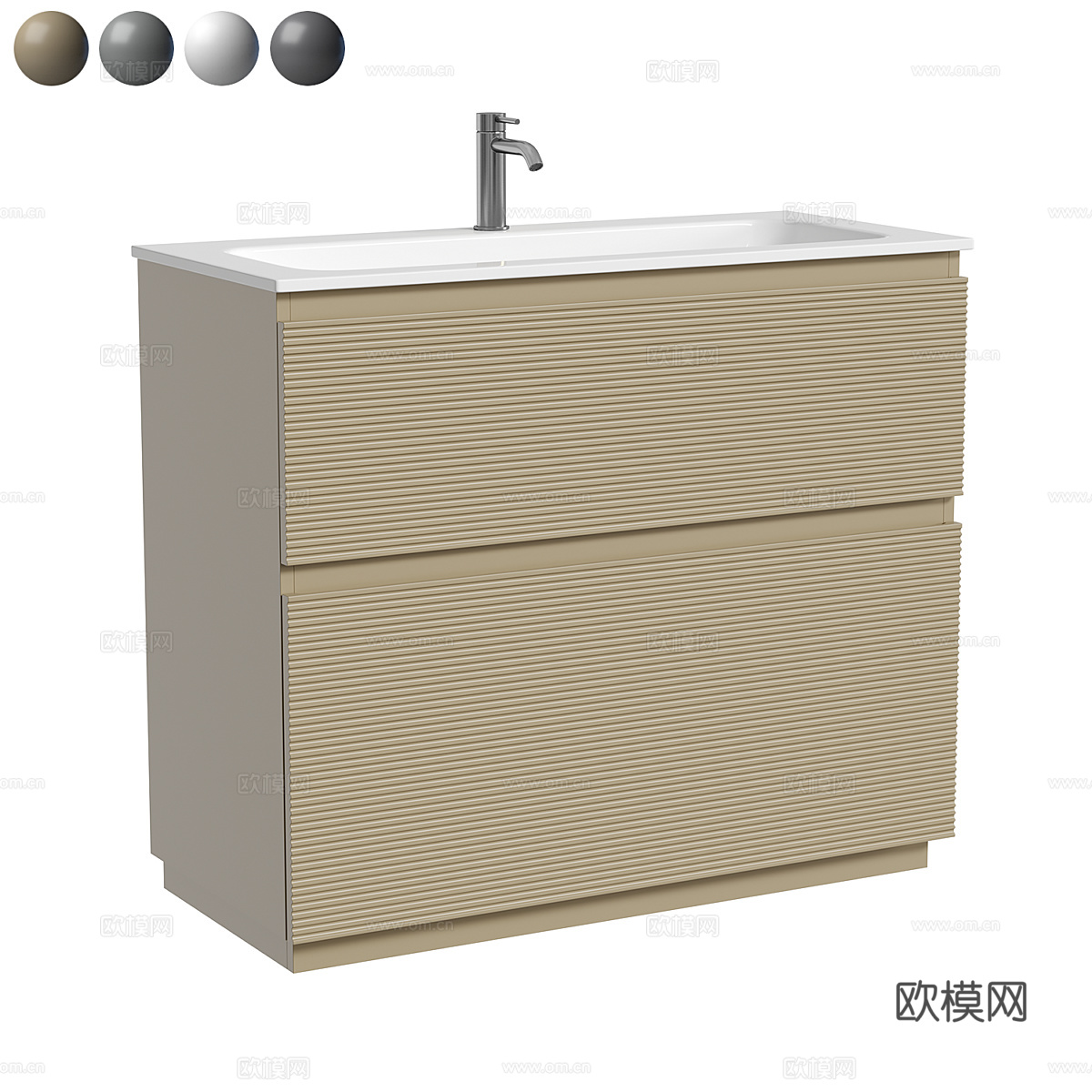 现代简约台盆柜 洗手台盆柜 卫生间洗手台盆3d模型下载