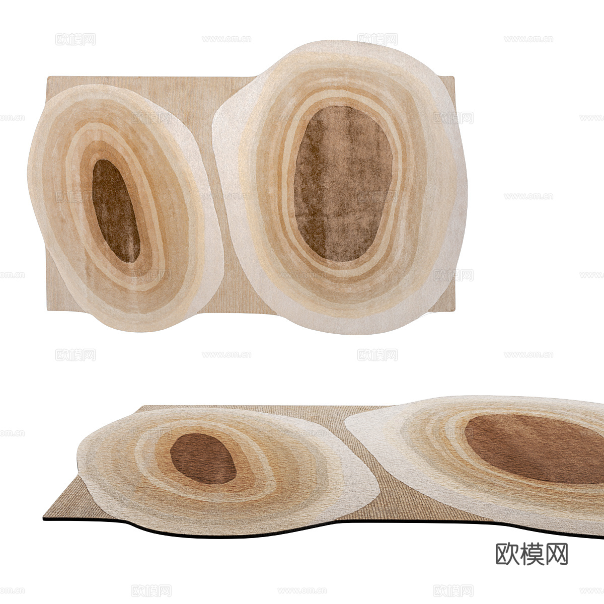 现代简约地毯 地毯 客厅地毯 多边形地毯3d模型下载