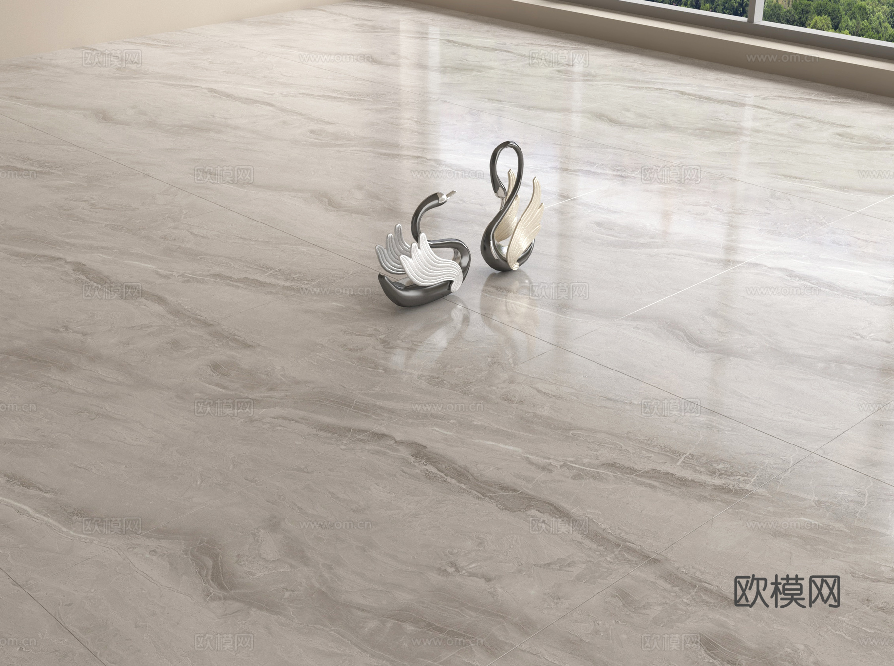 现代地砖 瓷砖 柔光砖su模型