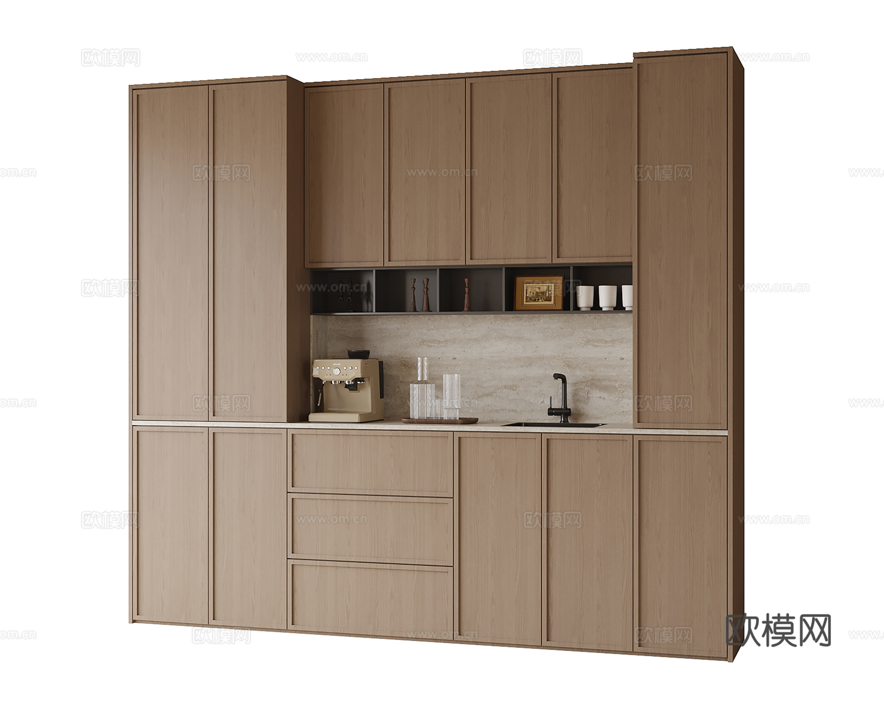 现代餐边柜 酒柜su模型