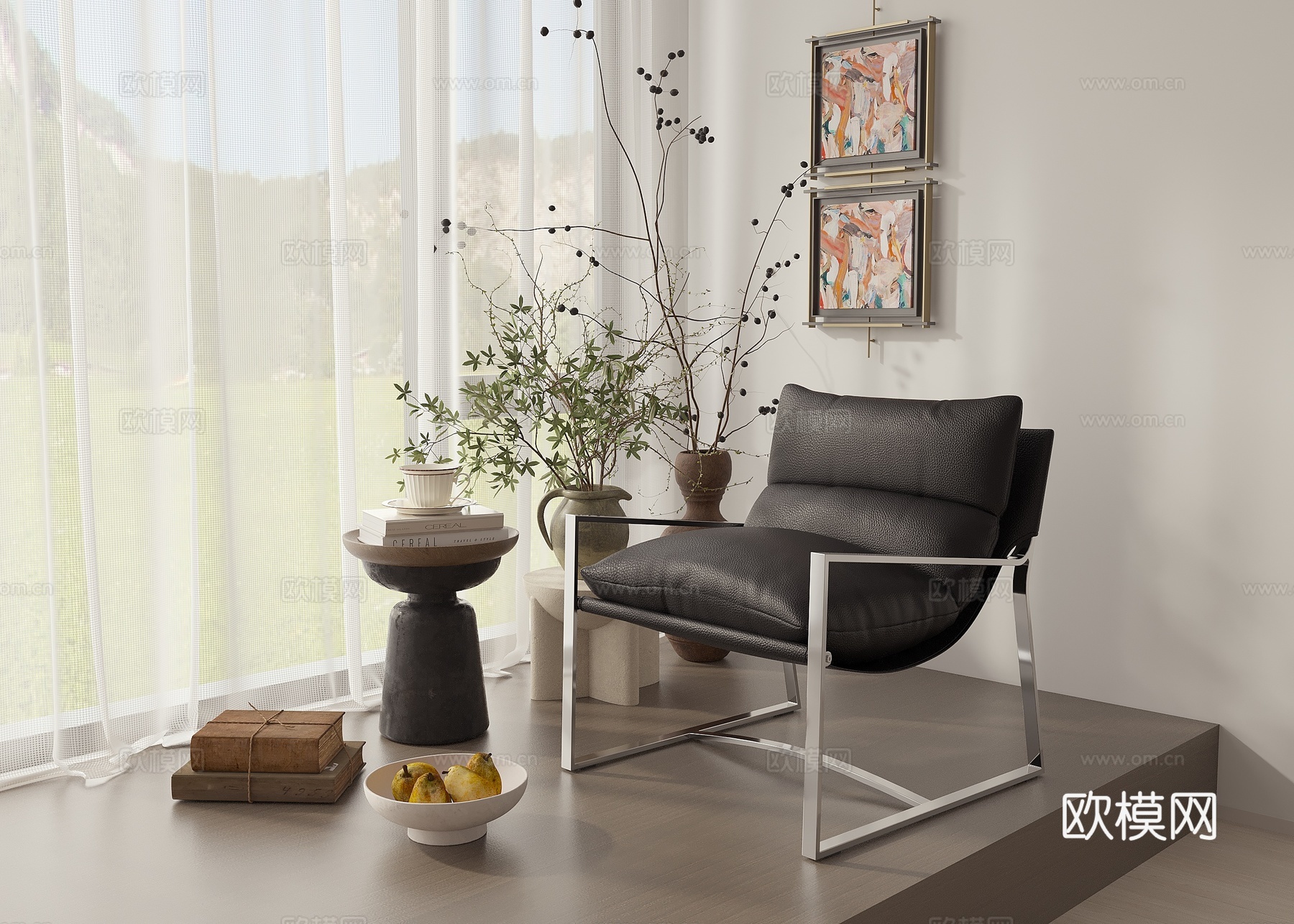 现代休闲单椅3d模型下载