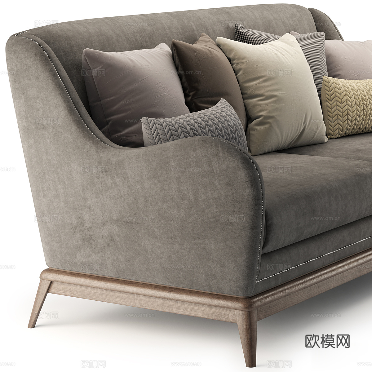 美式简约 Volpi 布艺休闲沙发3d模型下载（渲染图4）