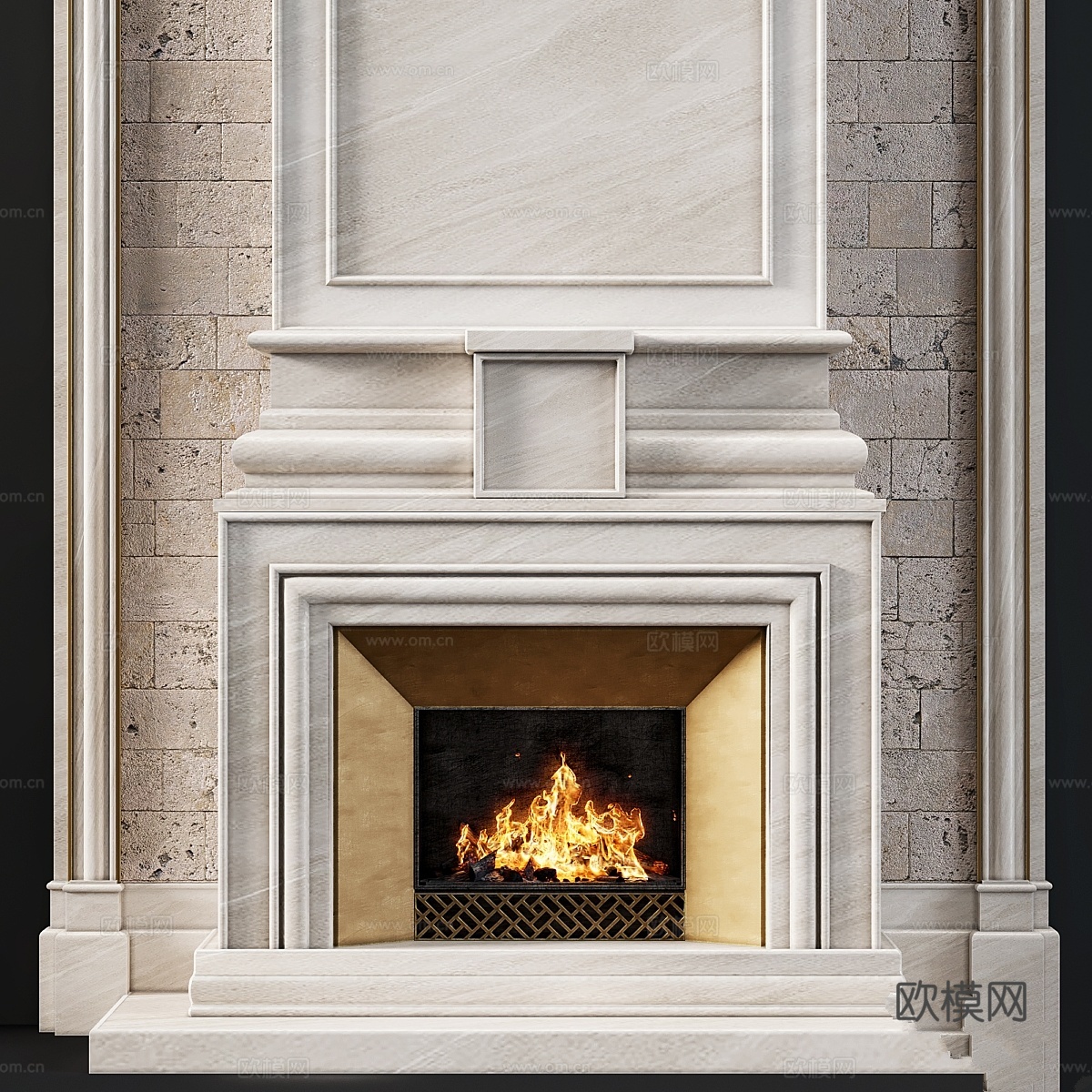 现代壁炉773d模型下载