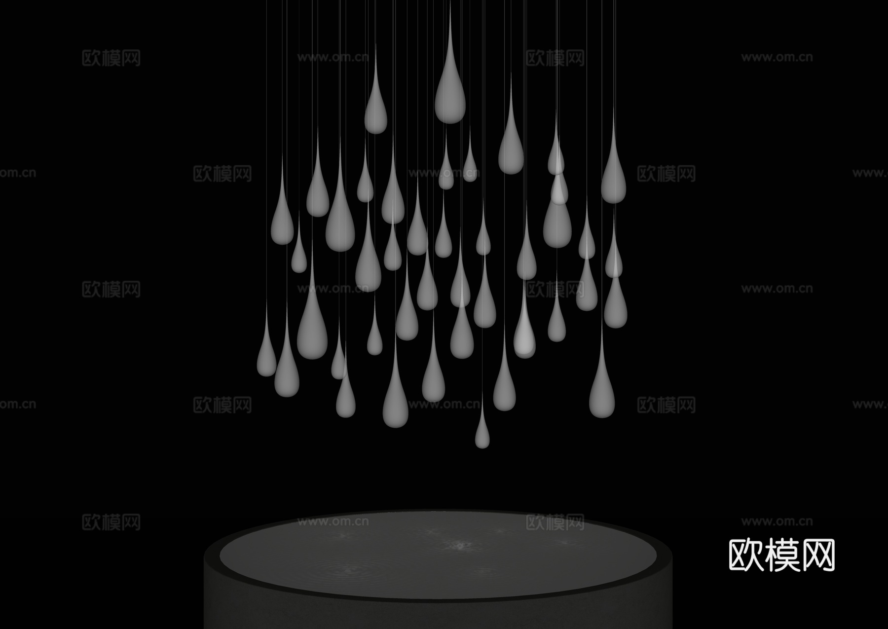水滴雕塑 雕塑装置 水花 不锈钢水滴 室内雕塑装饰 水滴摆件su模型