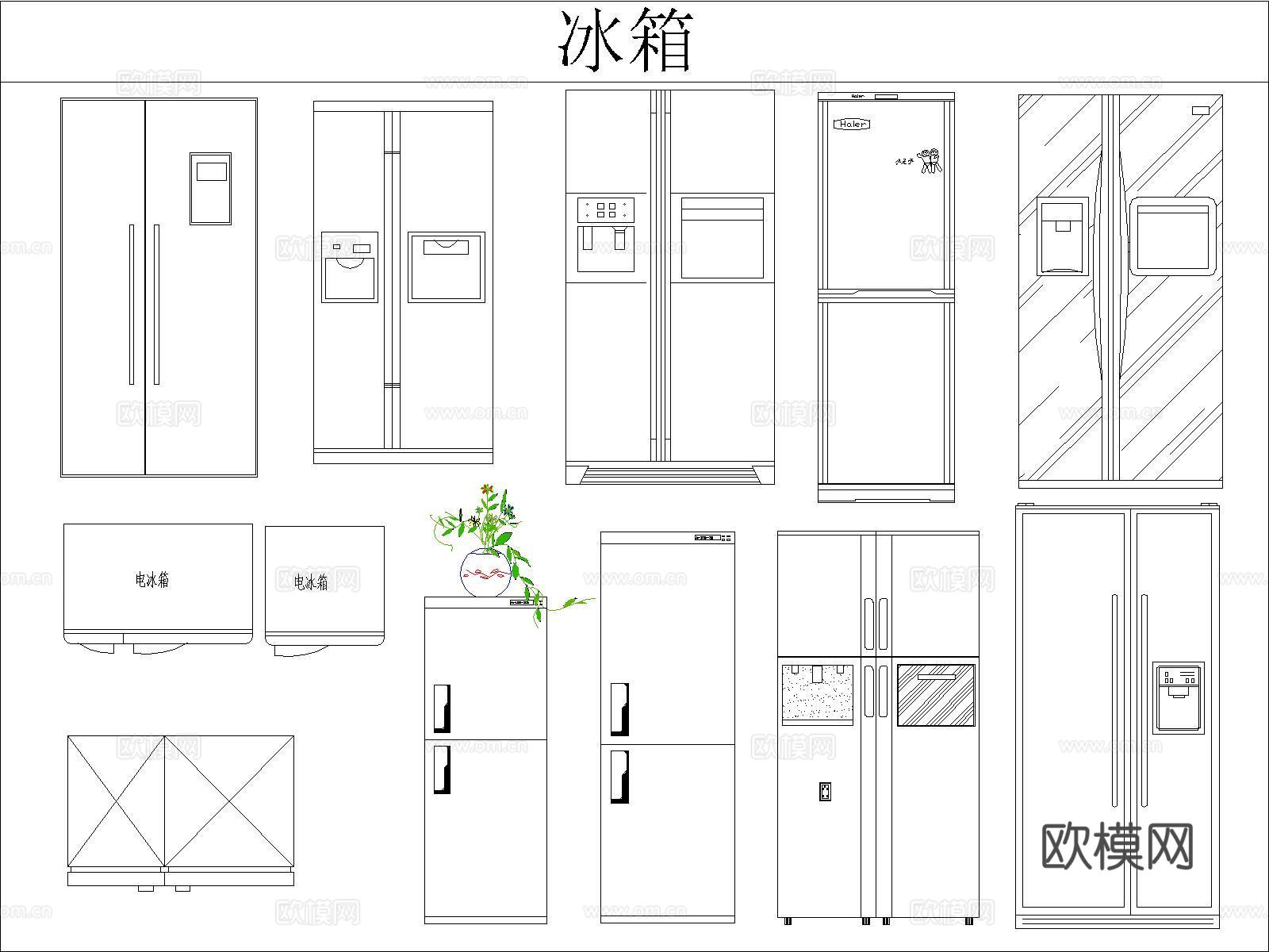 现代厨房电器汇总cad施工图
