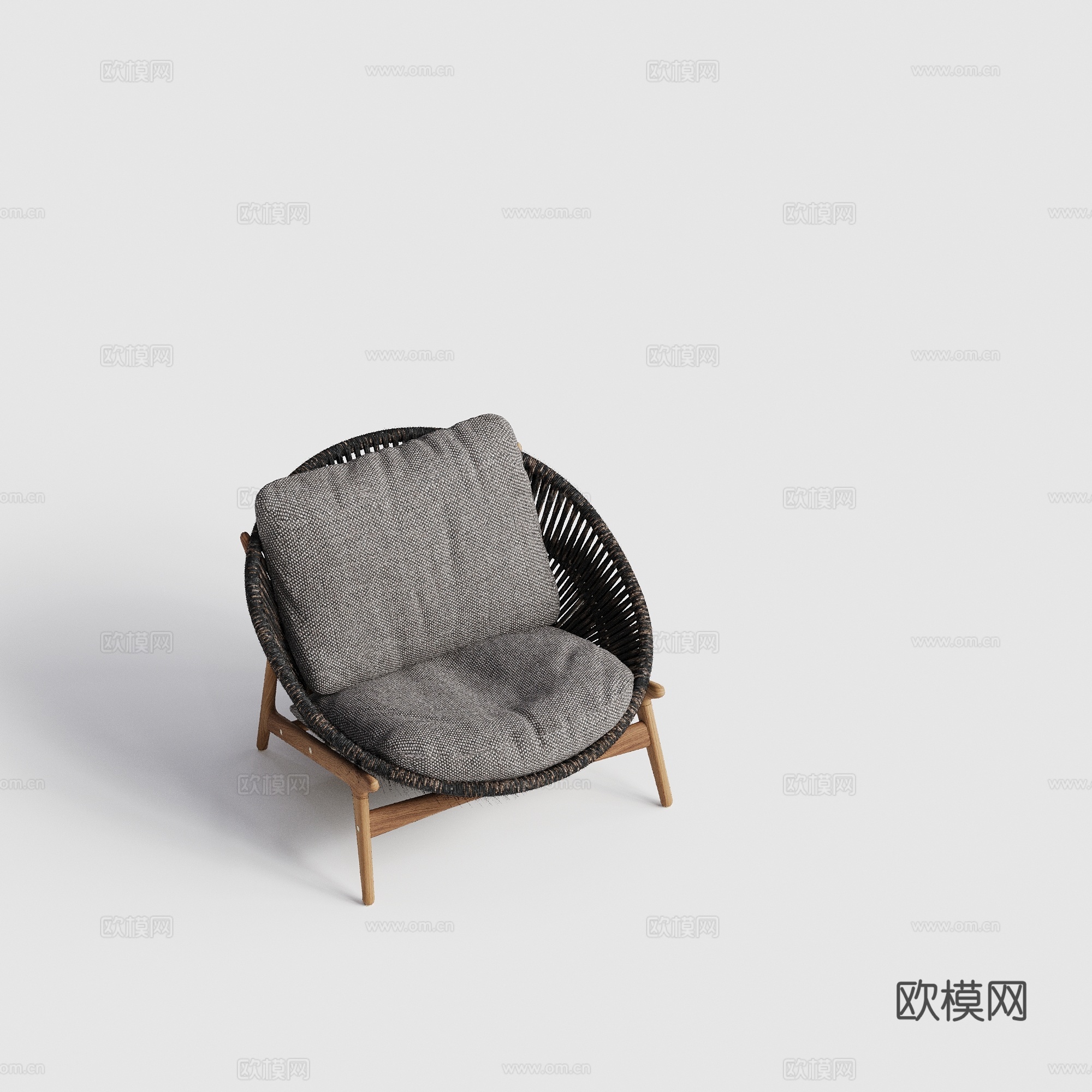gloster 户外柚木椅 绳编椅 休闲椅su模型