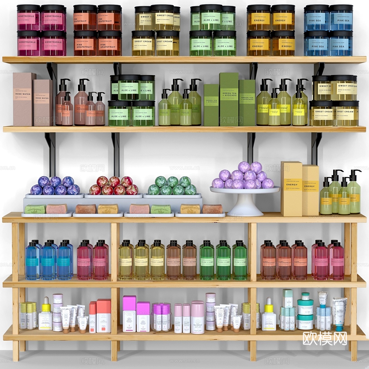 美容院化妆品套装3d模型下载