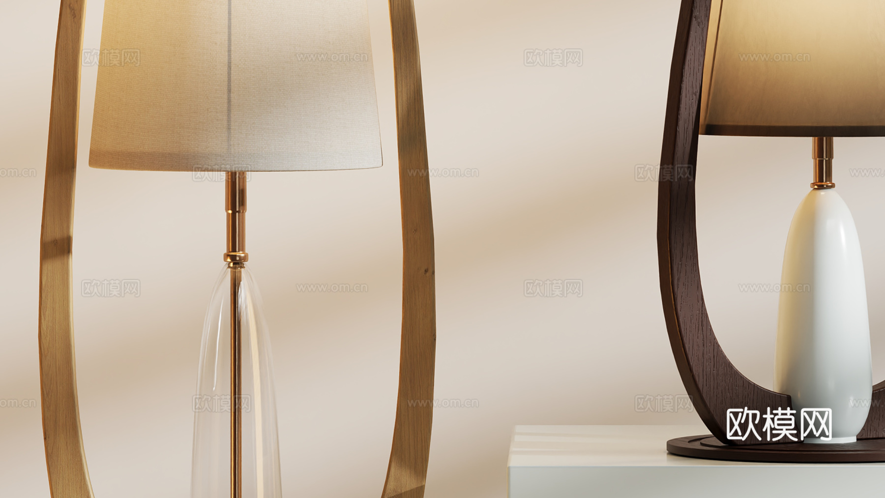 现代艺术台灯su模型