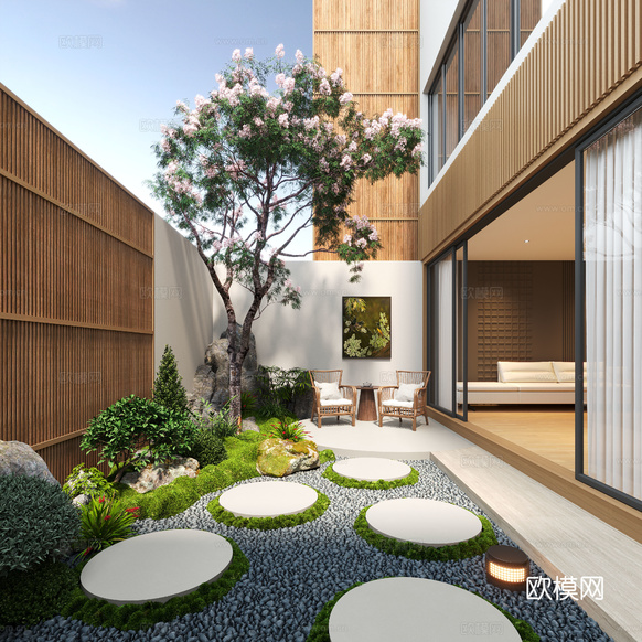 现代 庭院 居家庭院 别墅庭院 庭院景观 休闲庭院 花园3d模型下载_ID16110543_3dmax免费模型-欧模网