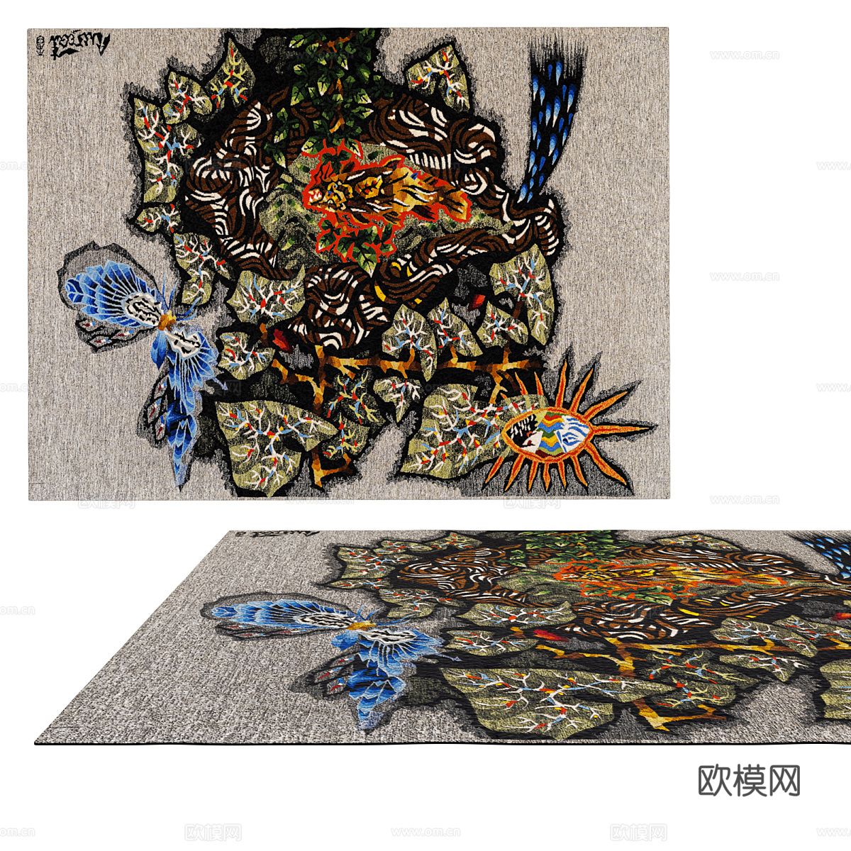 现代简约地毯 地毯 简约地毯 客厅地毯3d模型下载