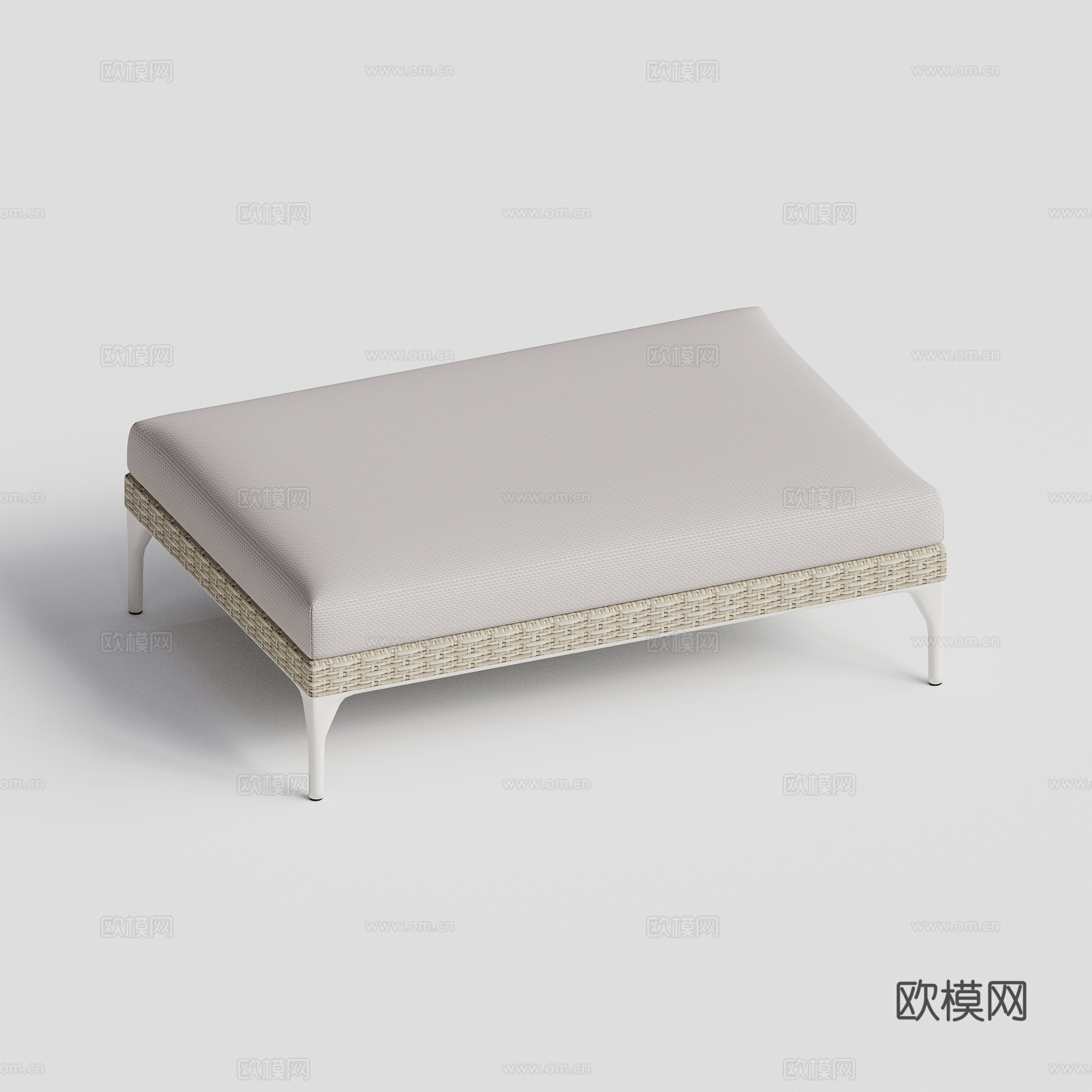 DEDON - 现代户外茶几 长几 藤编茶几 椅凳 脚踏su模型