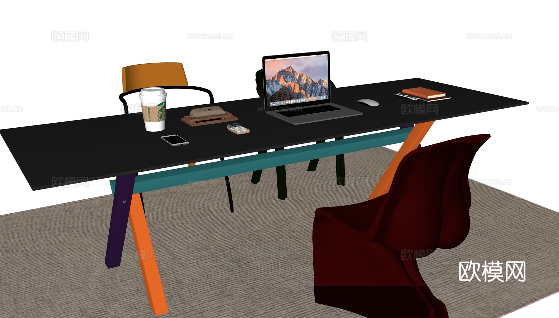 现代多巴胺书桌su模型