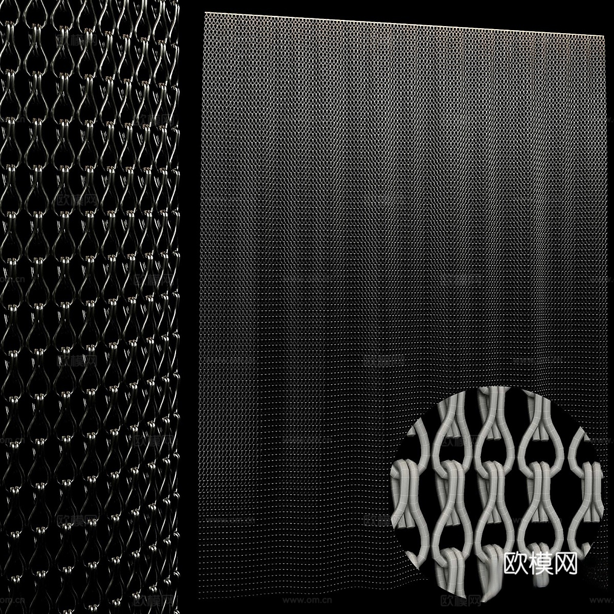 金属链帘 23d模型