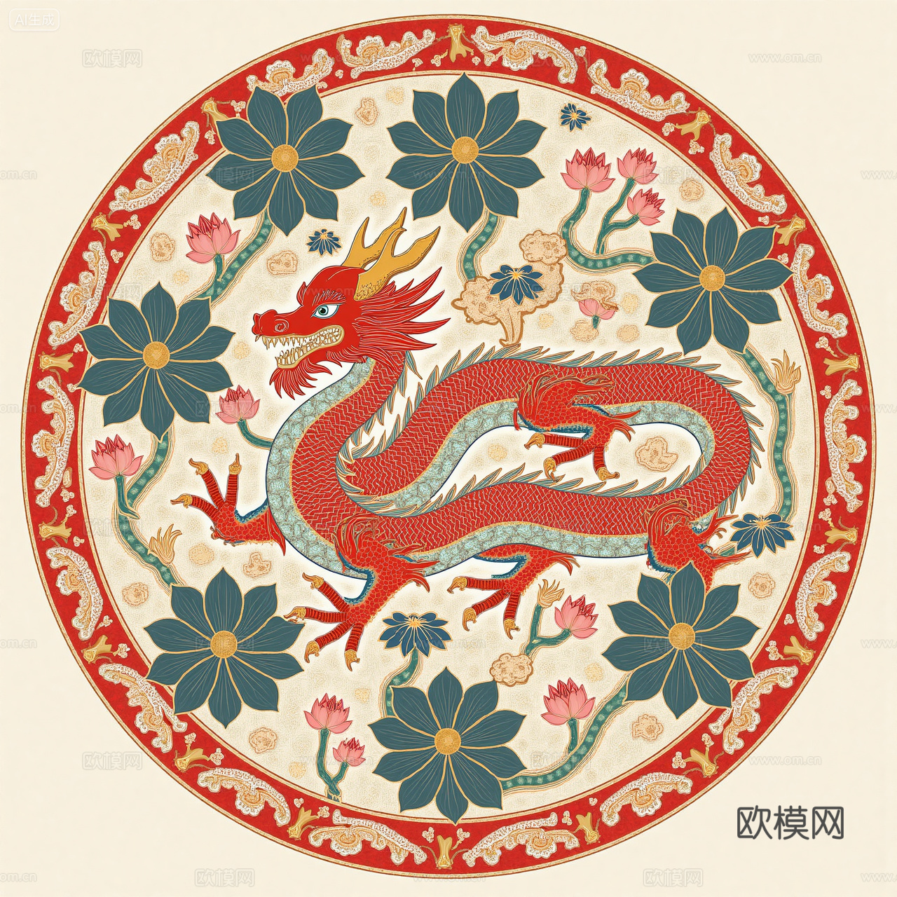 敦煌风格 民俗纹样 龙