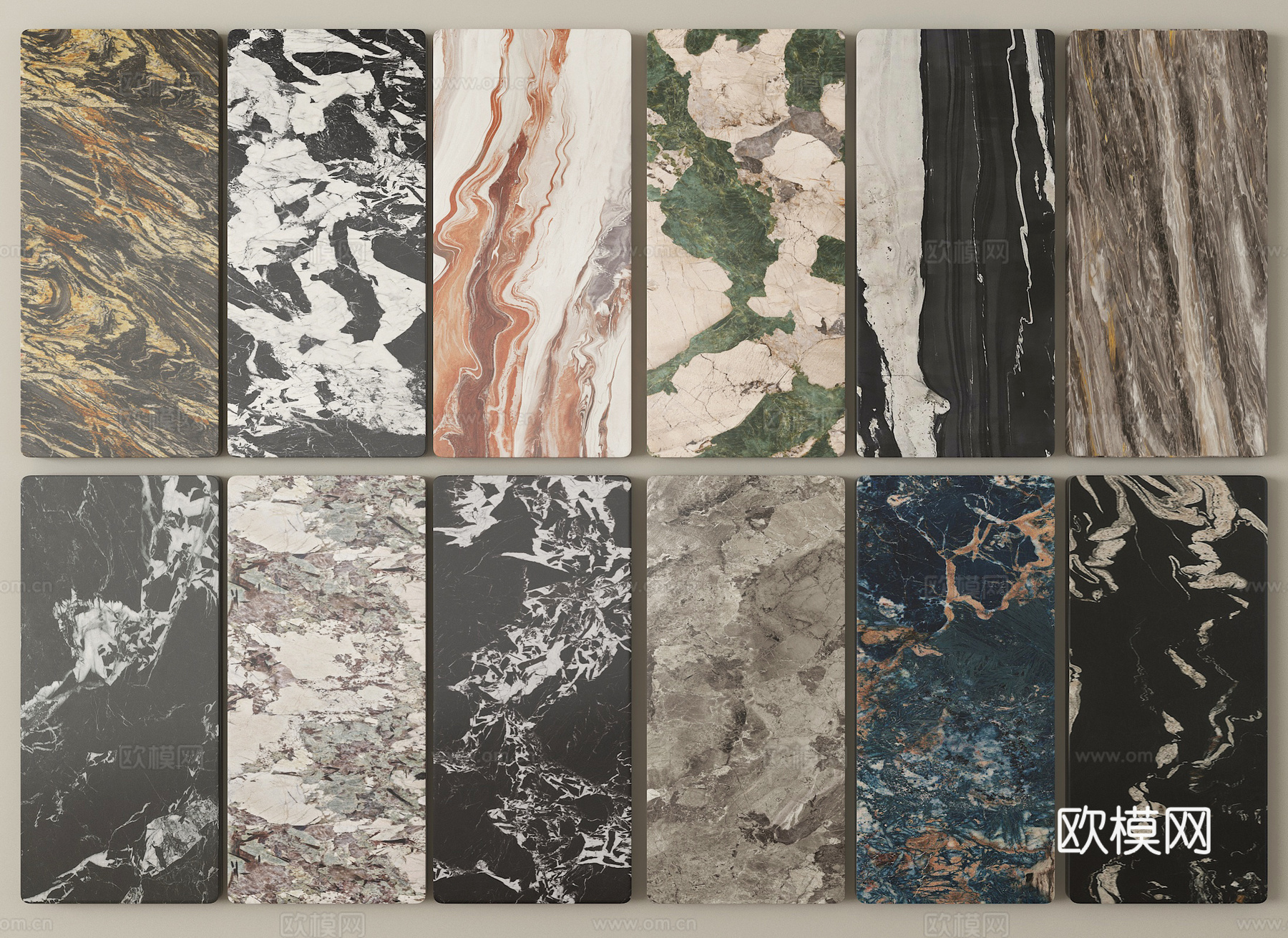 现代轻奢石材 大理石 岩板 护墙板 背景墙su模型