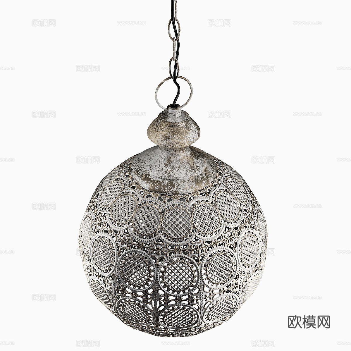 老化金属花丝吊灯3d模型