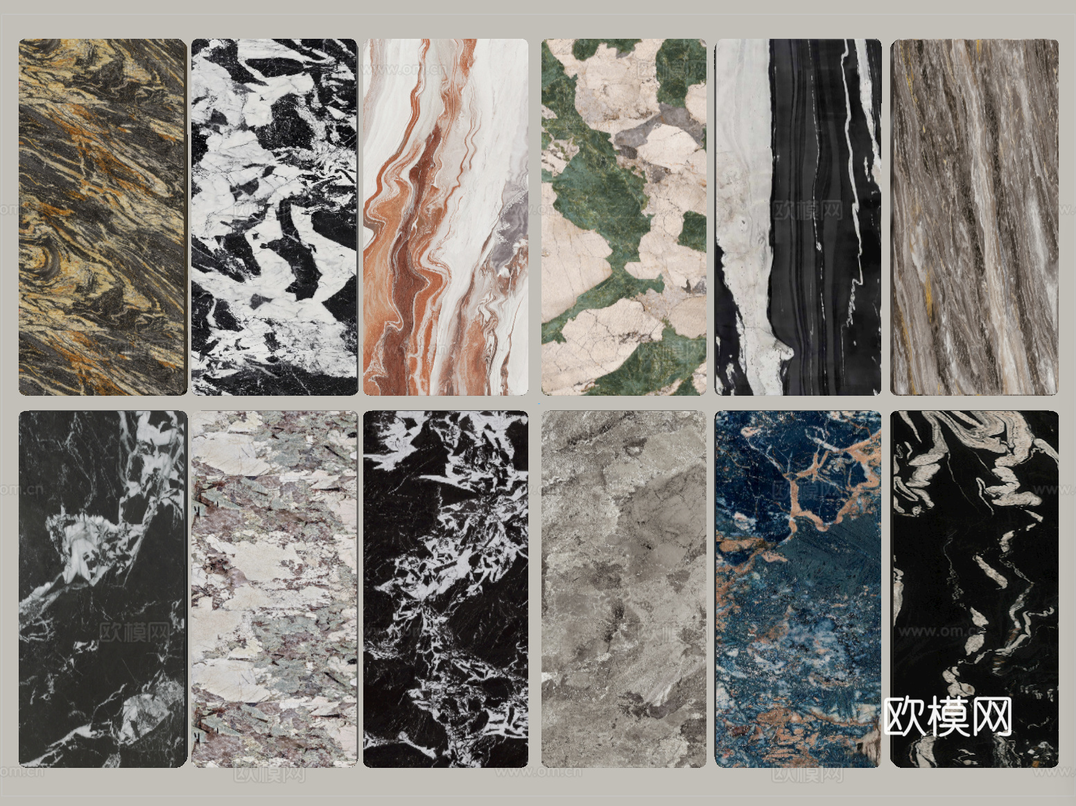 现代轻奢石材 大理石 岩板 护墙板 背景墙su模型