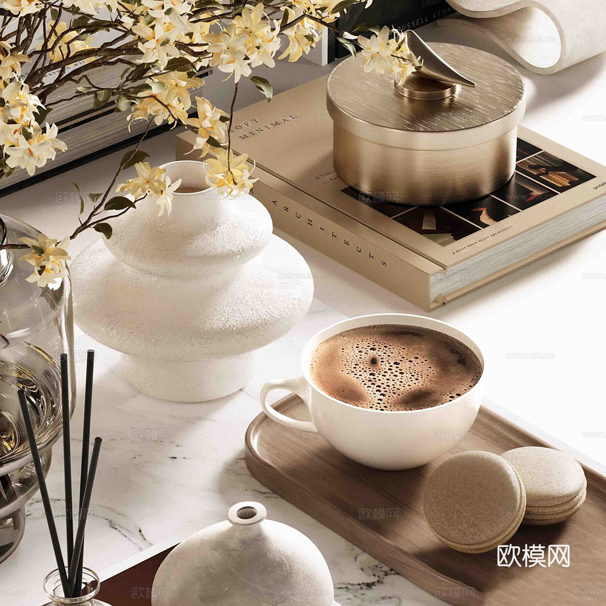 现代饰品摆件组合3d模型下载（渲染图5）