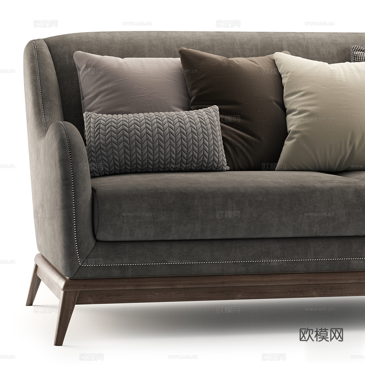 美式简约 Volpi 布艺休闲沙发3d模型下载（渲染图2）