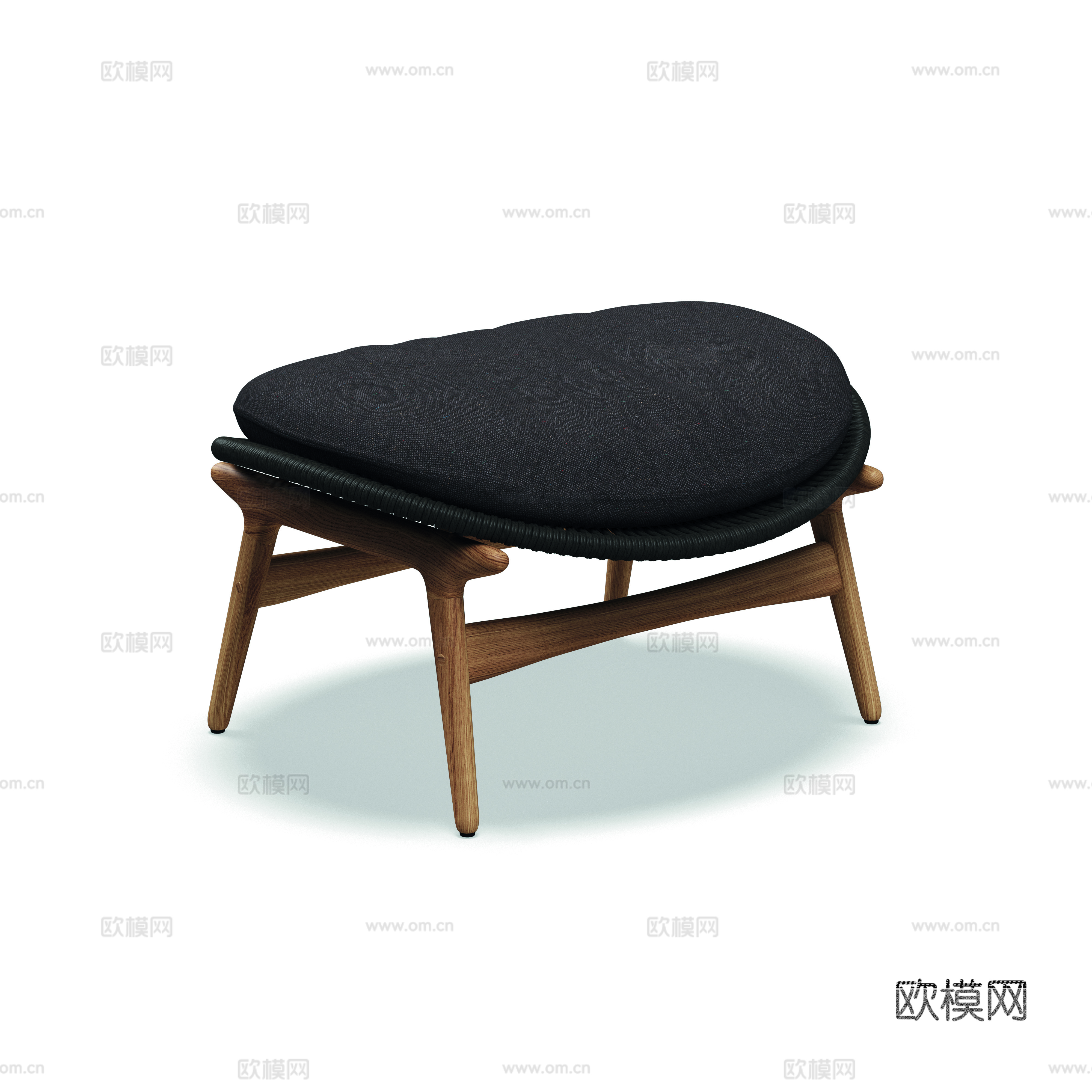 gloster 户外柚木椅 绳编椅 休闲椅脚踏su模型