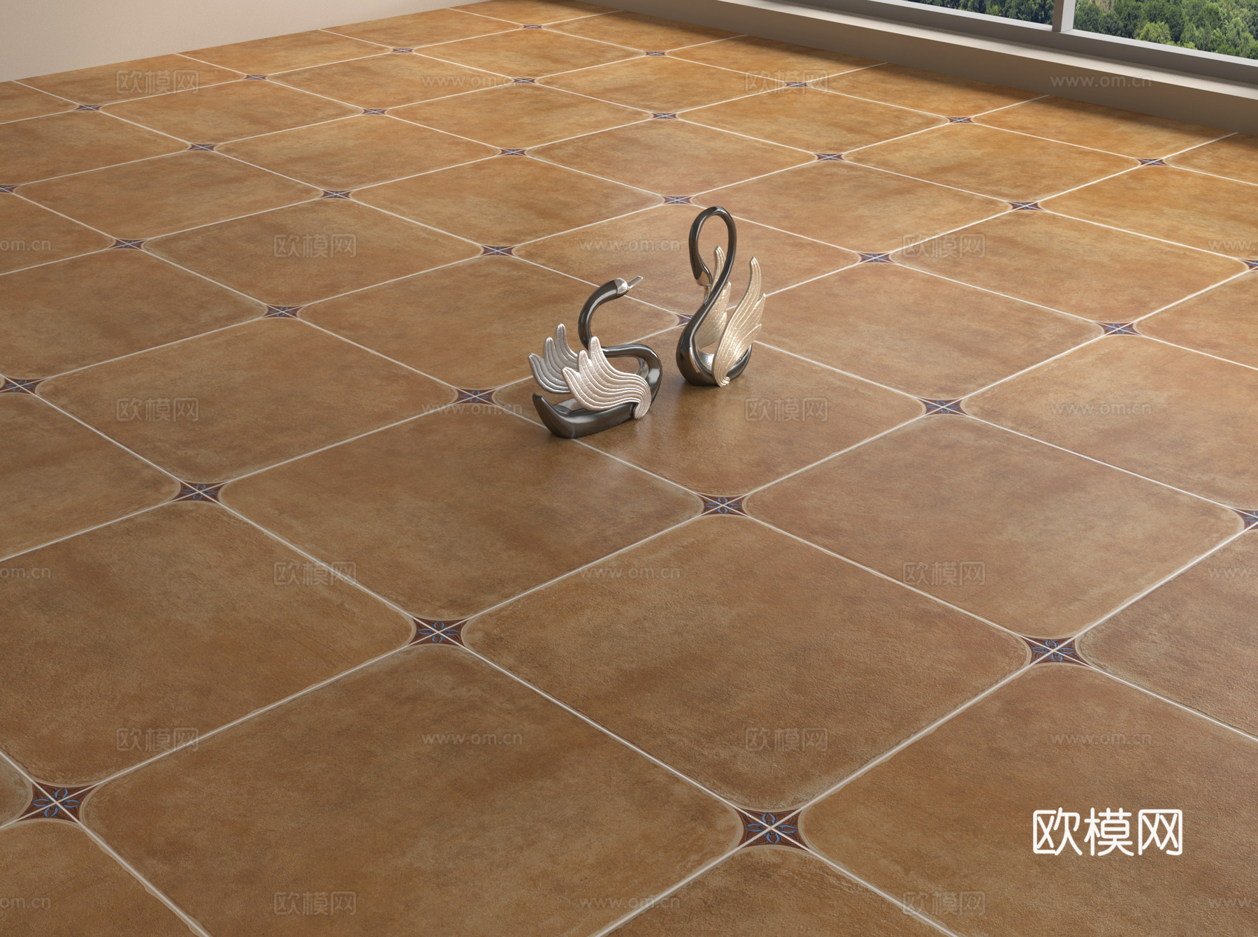 美式仿古砖 地砖3d模型下载