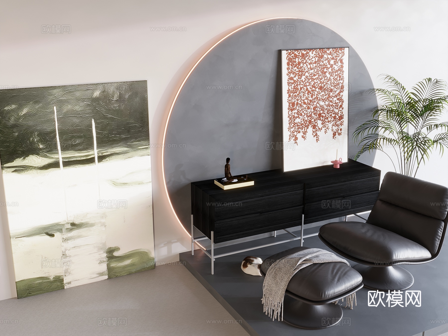 现代极简画 侘寂风油画 书房挂画 办公室挂画 办公室墙饰 新su模型