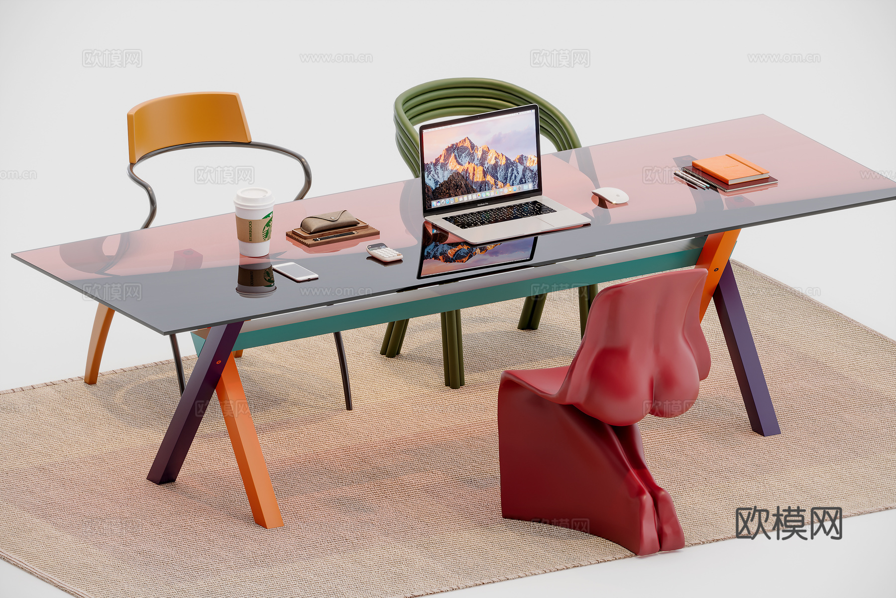 现代多巴胺书桌su模型