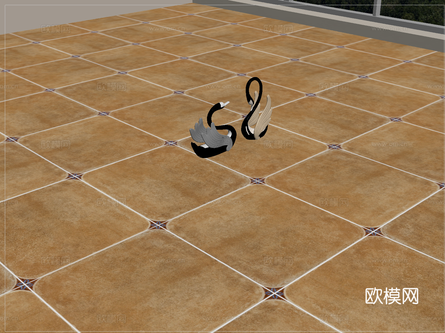 美式仿古砖 地砖su模型