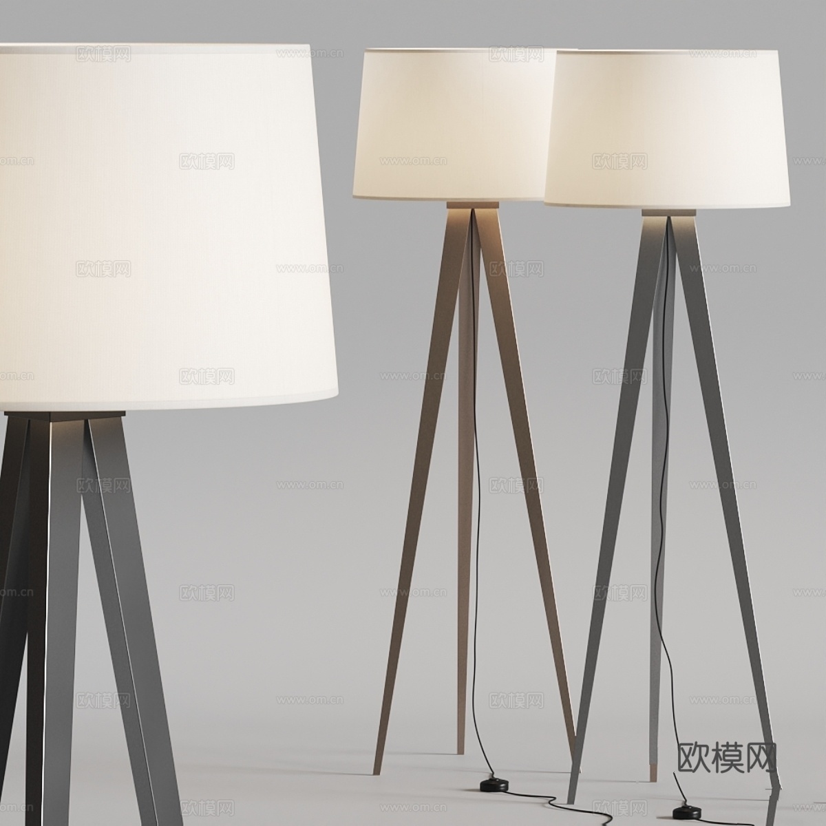 田园芬芳三脚落地灯3d模型下载