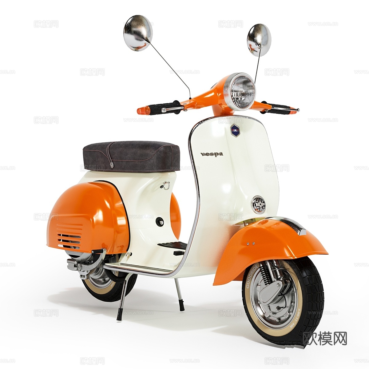 Vespa 4复古摩托车3d模型下载