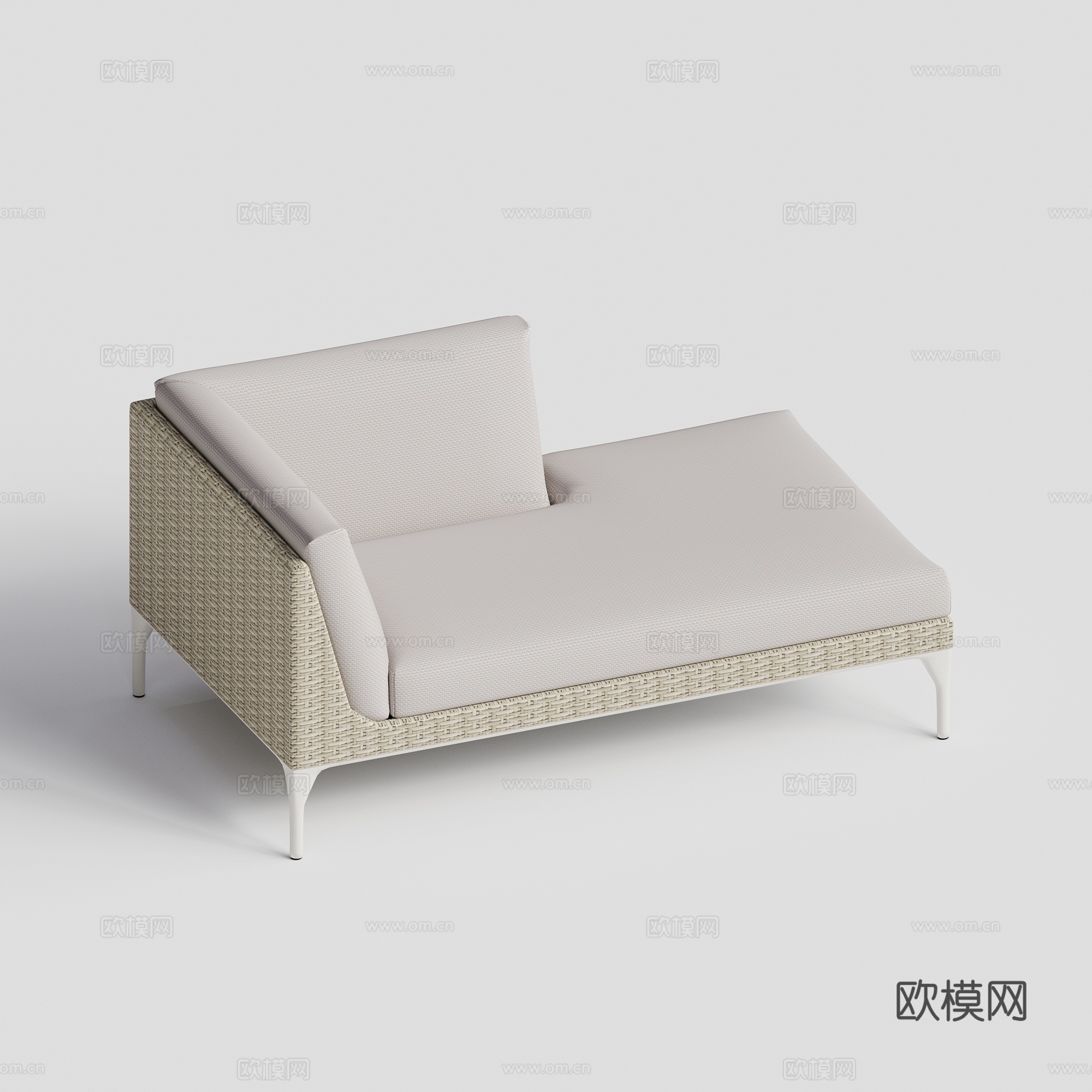 DEDON - 现代户外椅 户外泳池 沙滩躺椅 双人藤编椅su模型