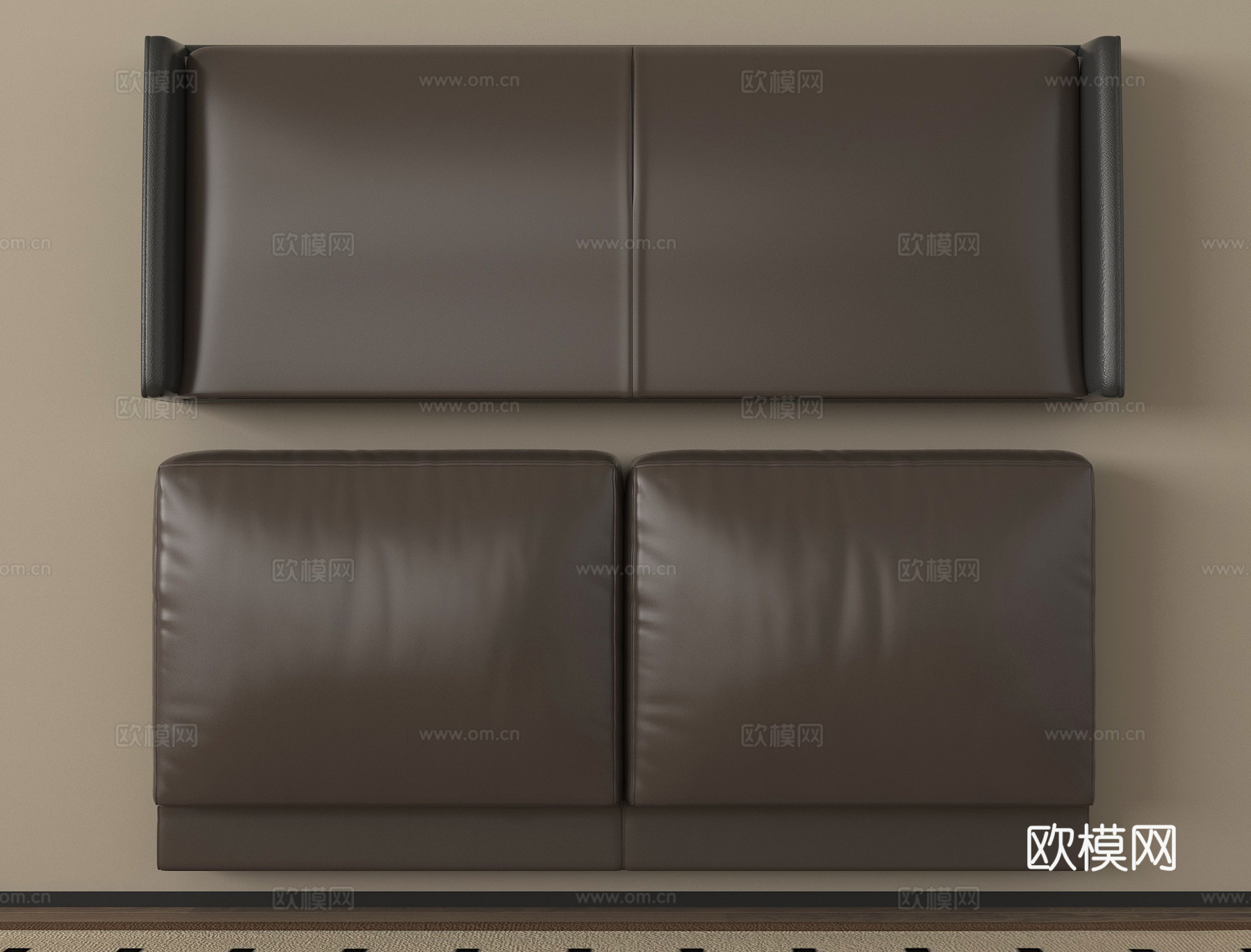 中古风床品 软包床头 床靠背su模型