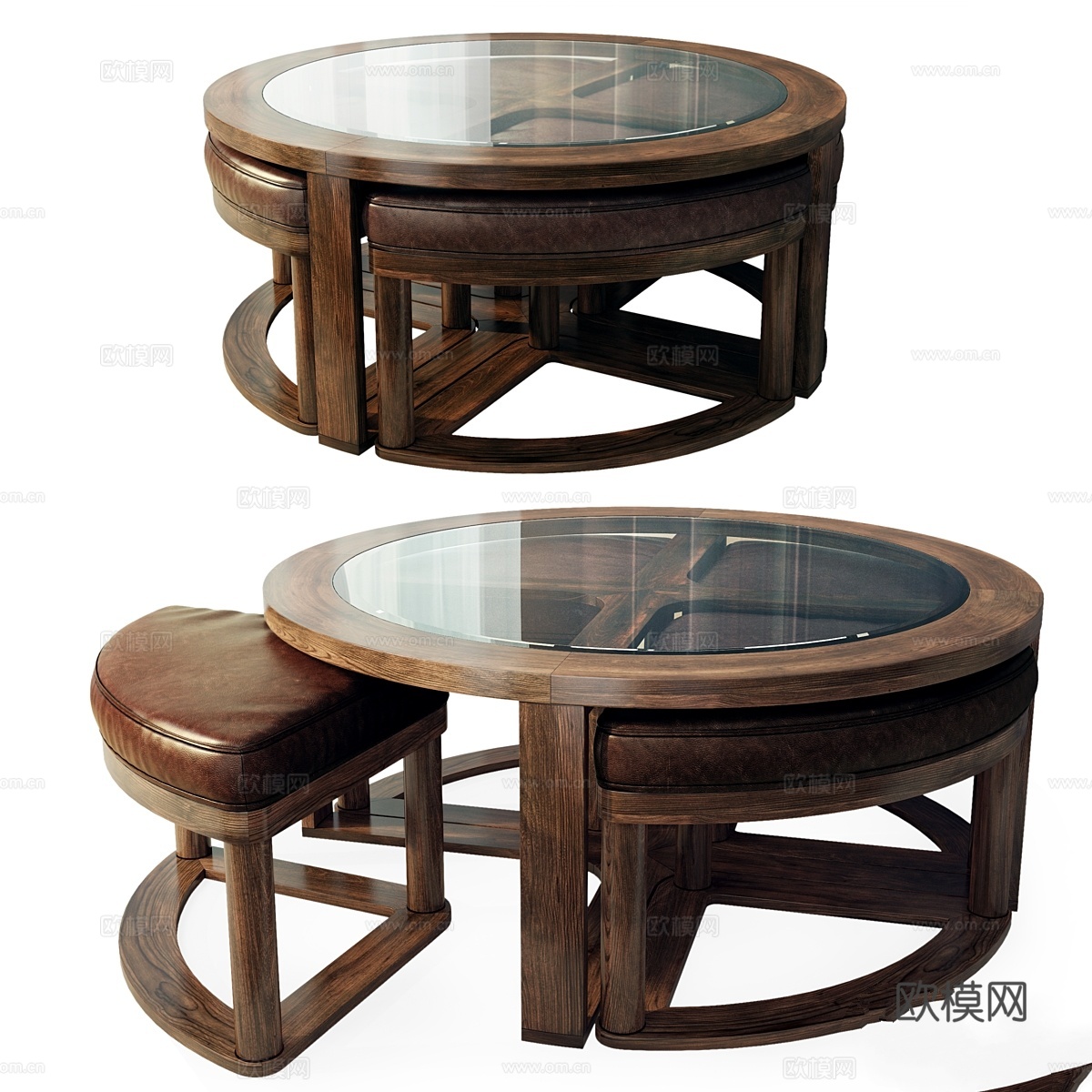 新古典 汉纳里咖啡桌 圆形咖啡桌3d模型下载