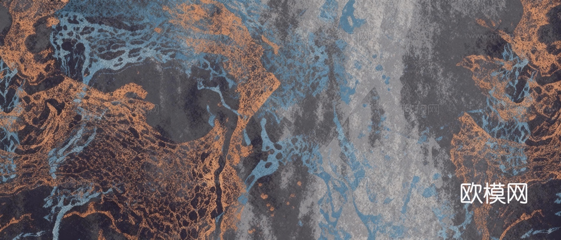 现代抽象纹理地毯 新中式山水地毯 深色地毯 烟雾纹理地毯