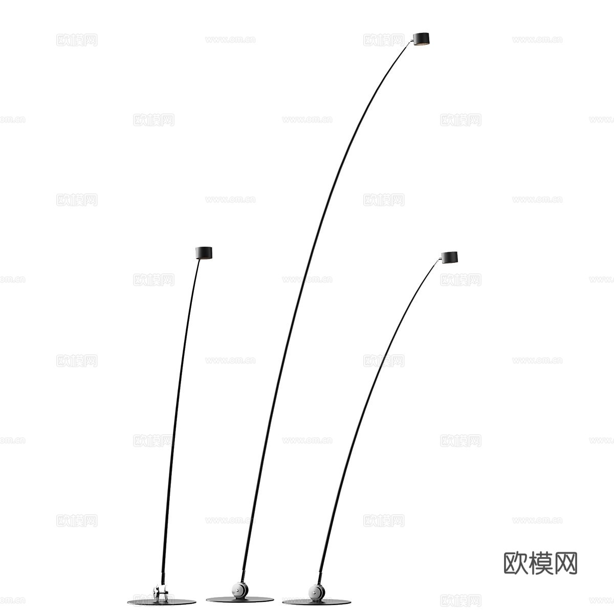 现代极简可调光调色温落地灯3d模型下载（渲染图2）