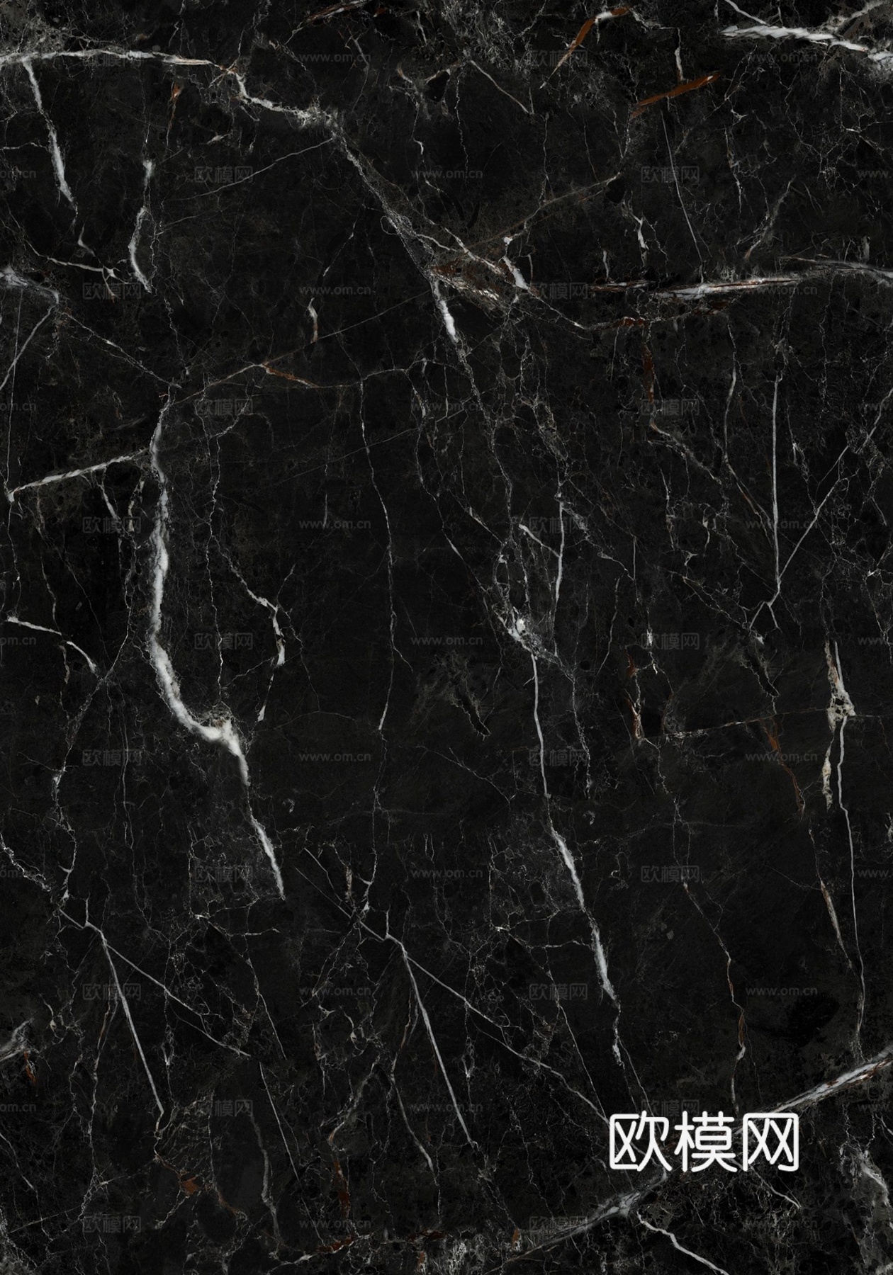 现代无缝黑色连纹黑白根大理石岩板
