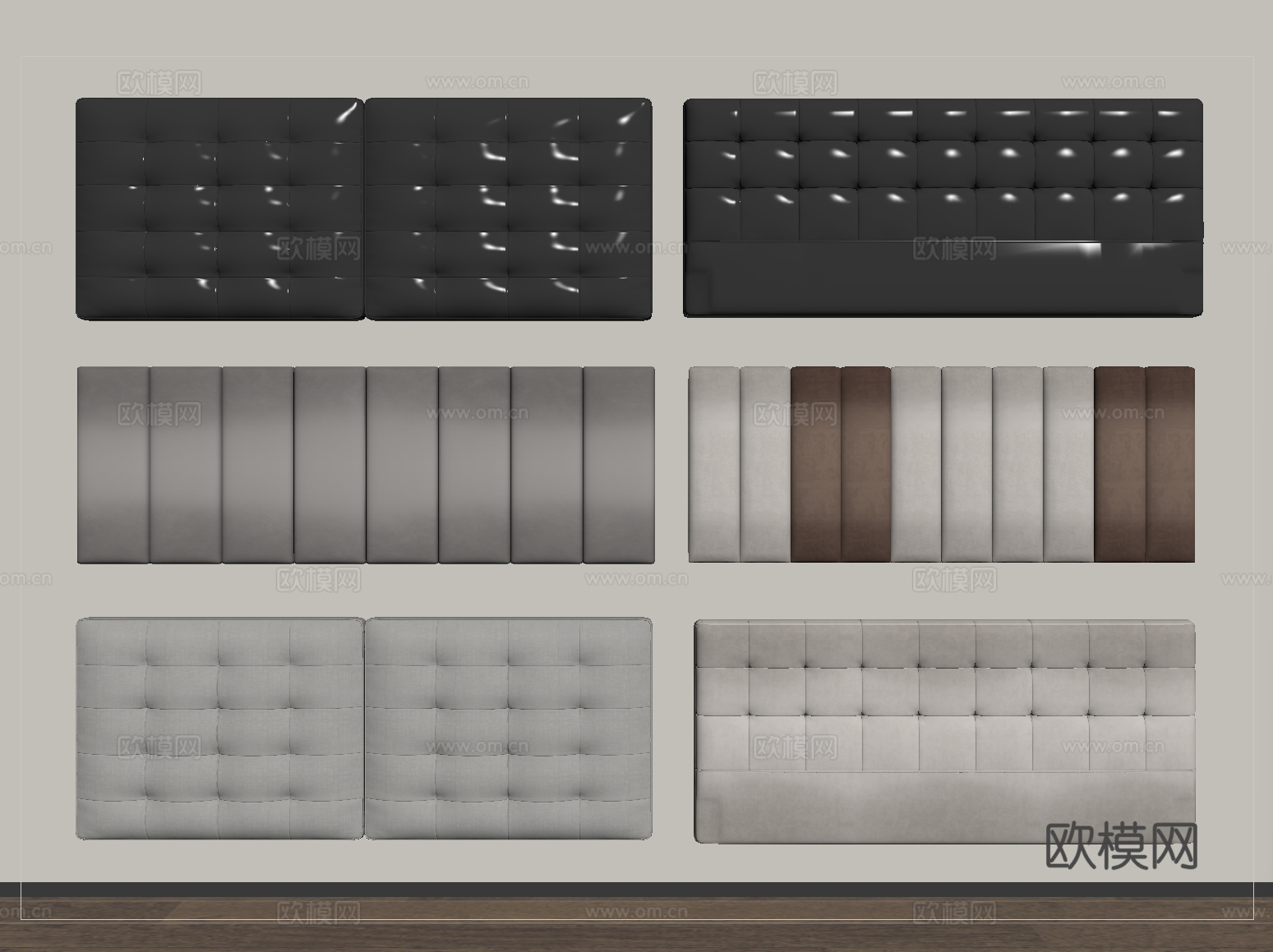 现代床品 床头 床靠背su模型