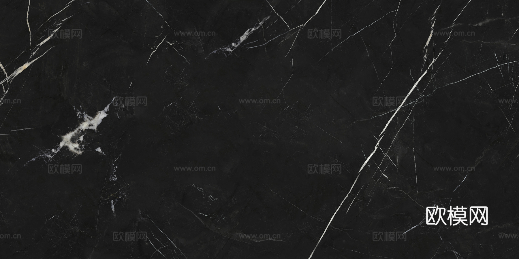 现代无缝黑色连纹黑白根大理石岩板