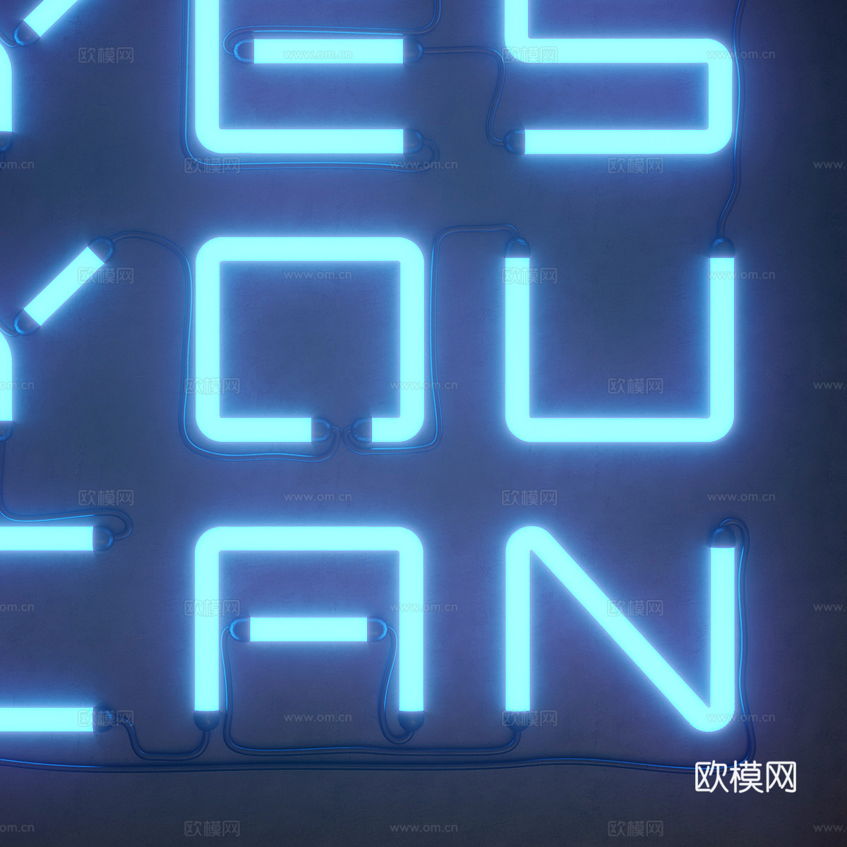 霓虹灯3d模型下载（渲染图2）