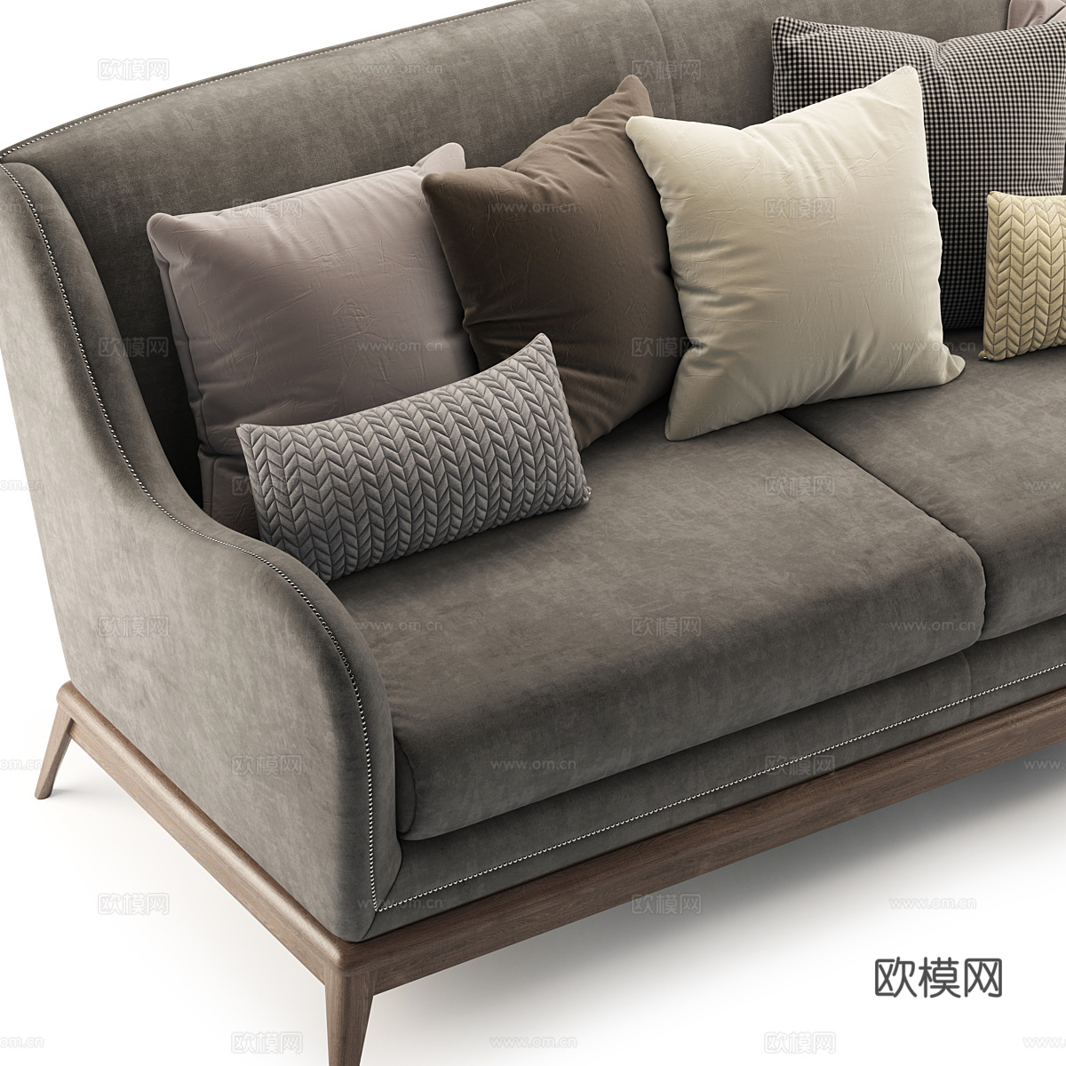 美式简约 Volpi 布艺休闲沙发3d模型下载（渲染图5）