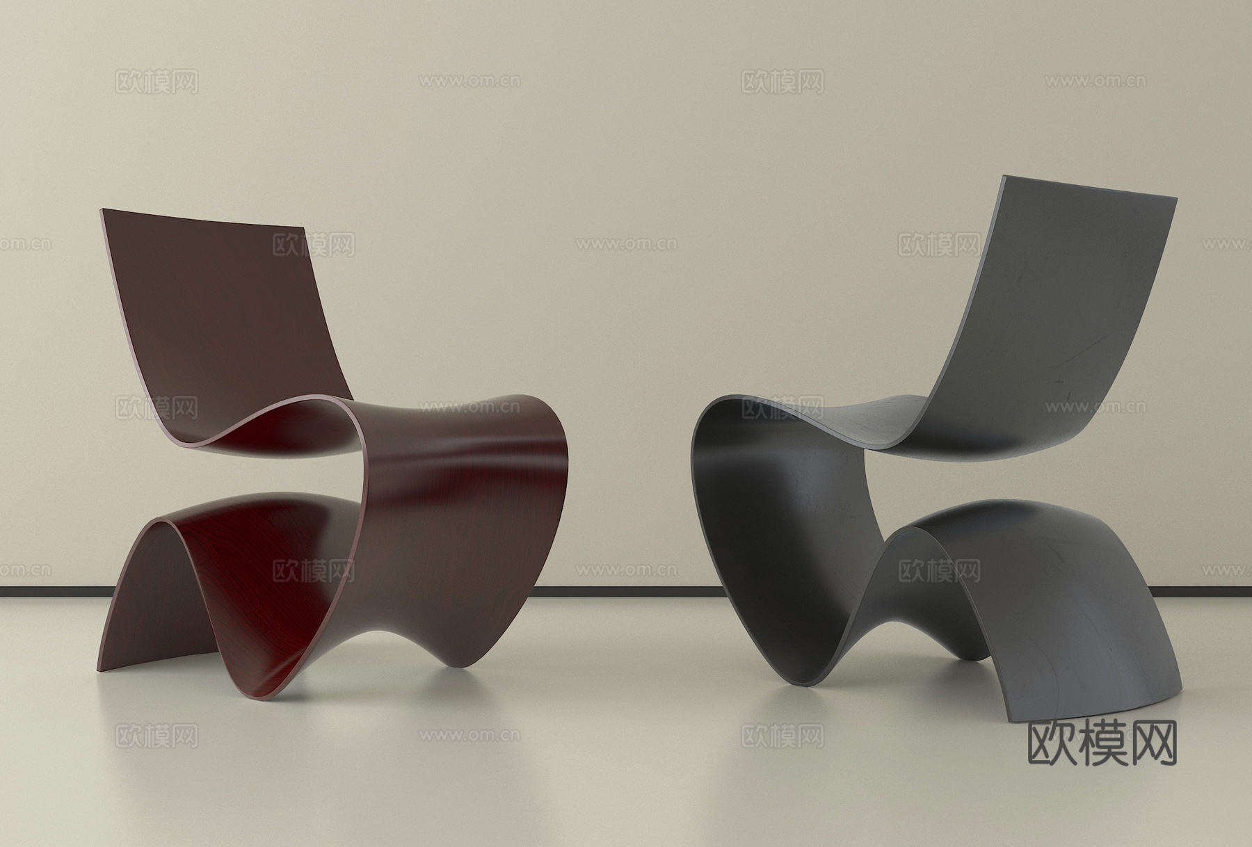 现代休闲椅 单椅 亚克力3d模型下载