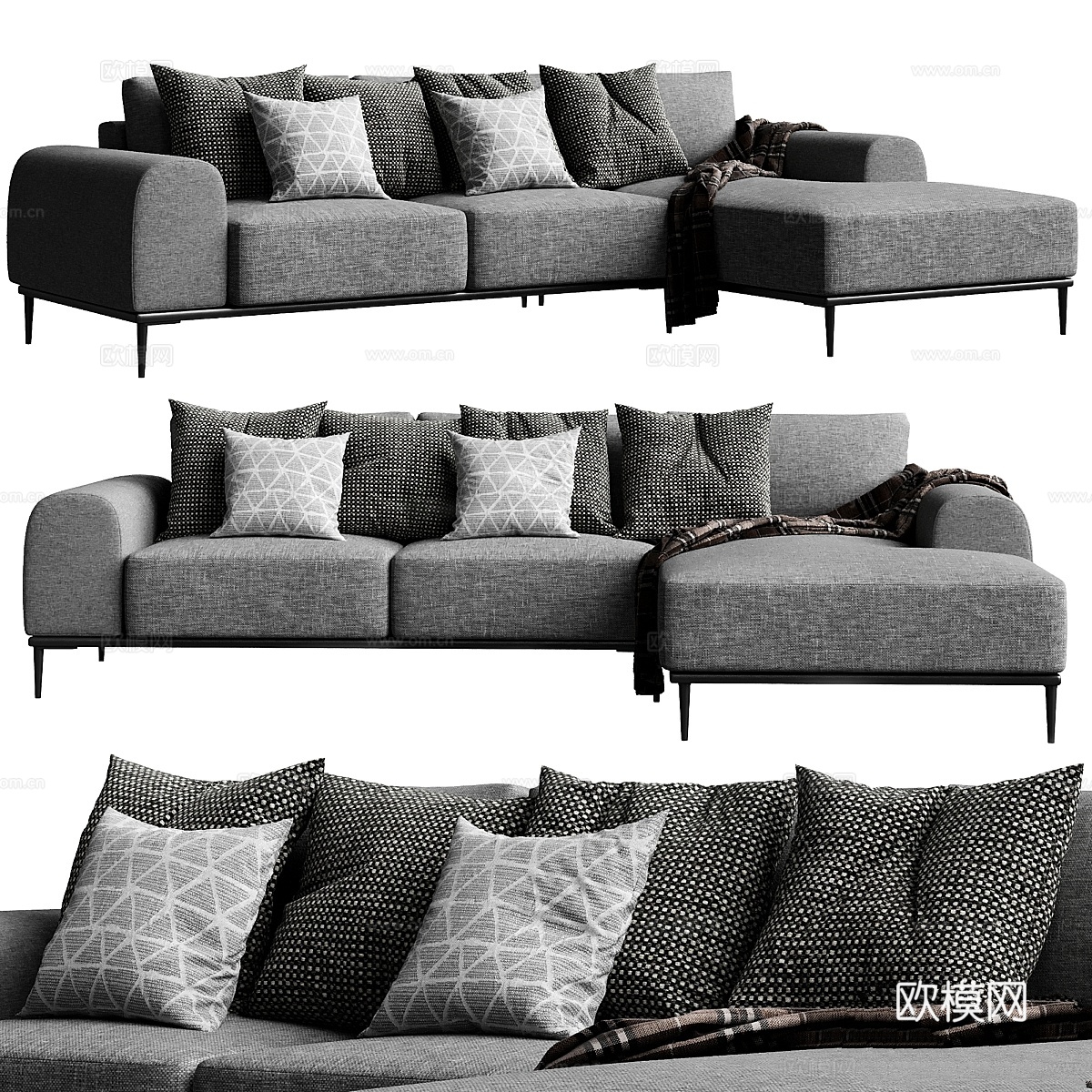 oslo转角沙发3d模型下载