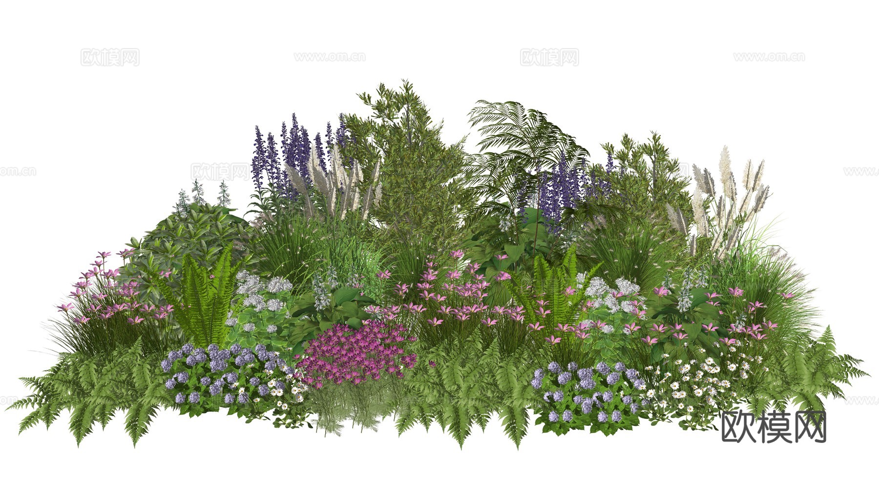 现代庭院植物堆景观组合su模型