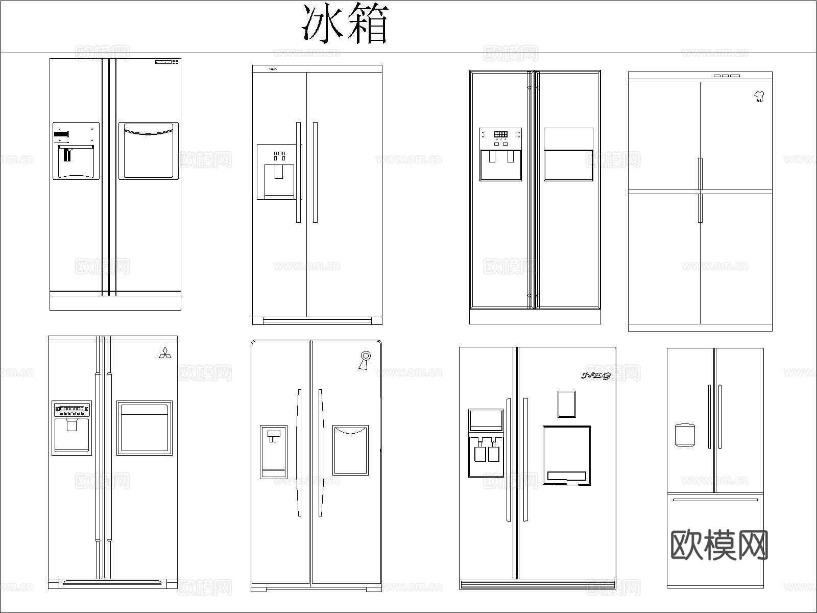 现代厨房电器汇总cad施工图