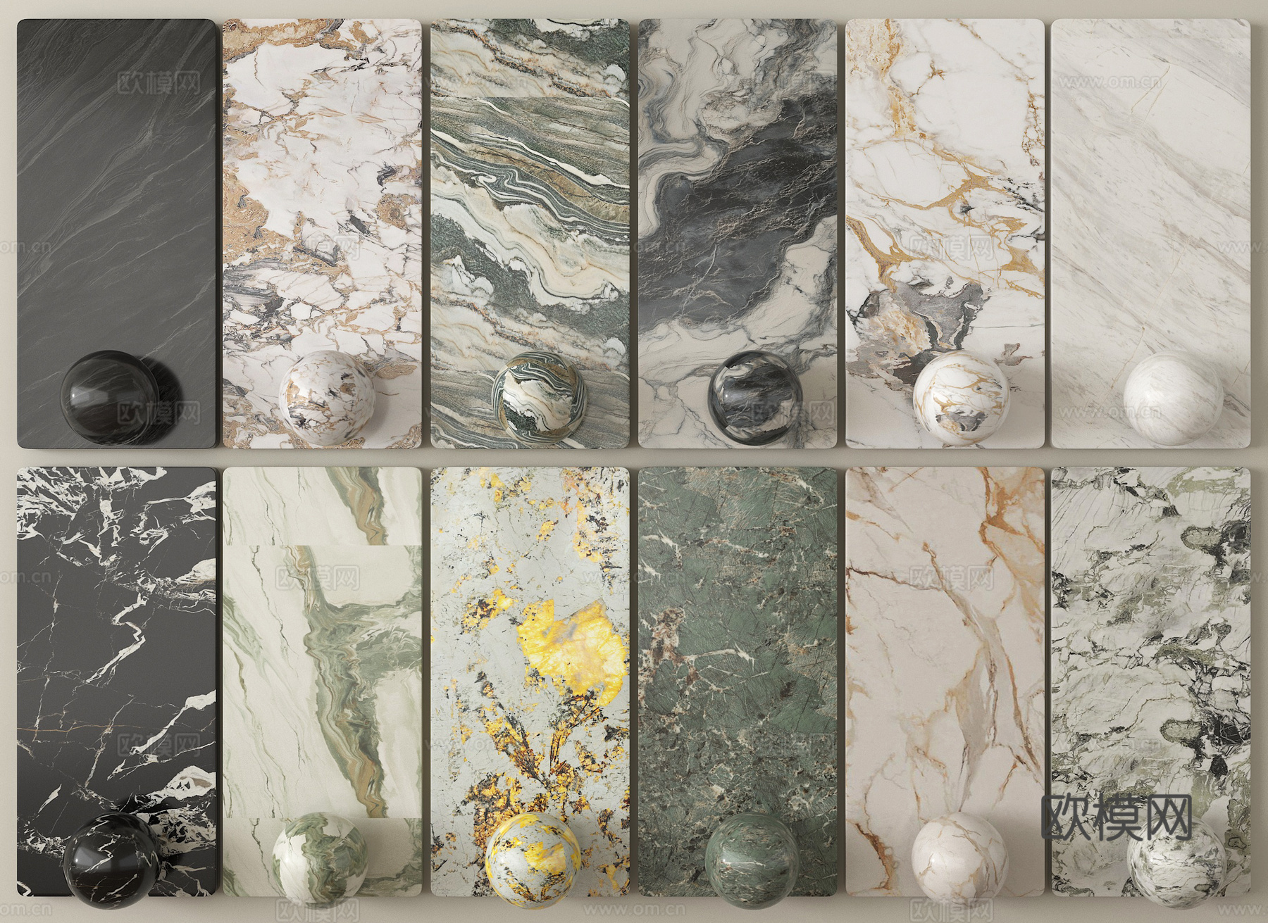 现代轻奢石材 大理石 岩板 护墙板 背景墙3d模型下载