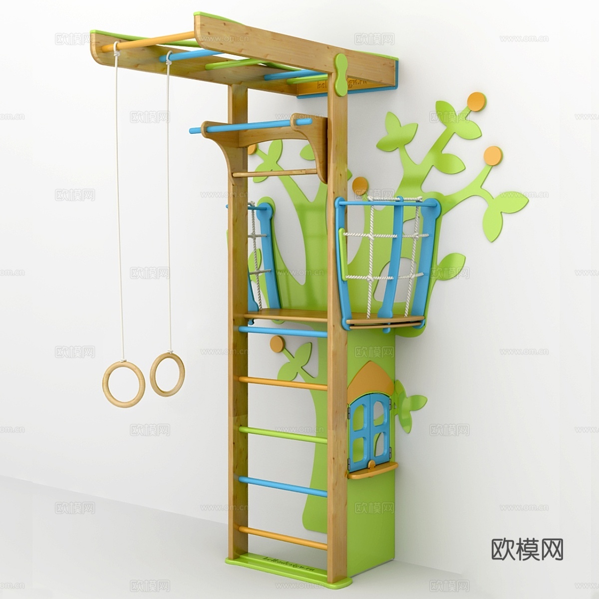 Om Orange Tree with House3d模型下载