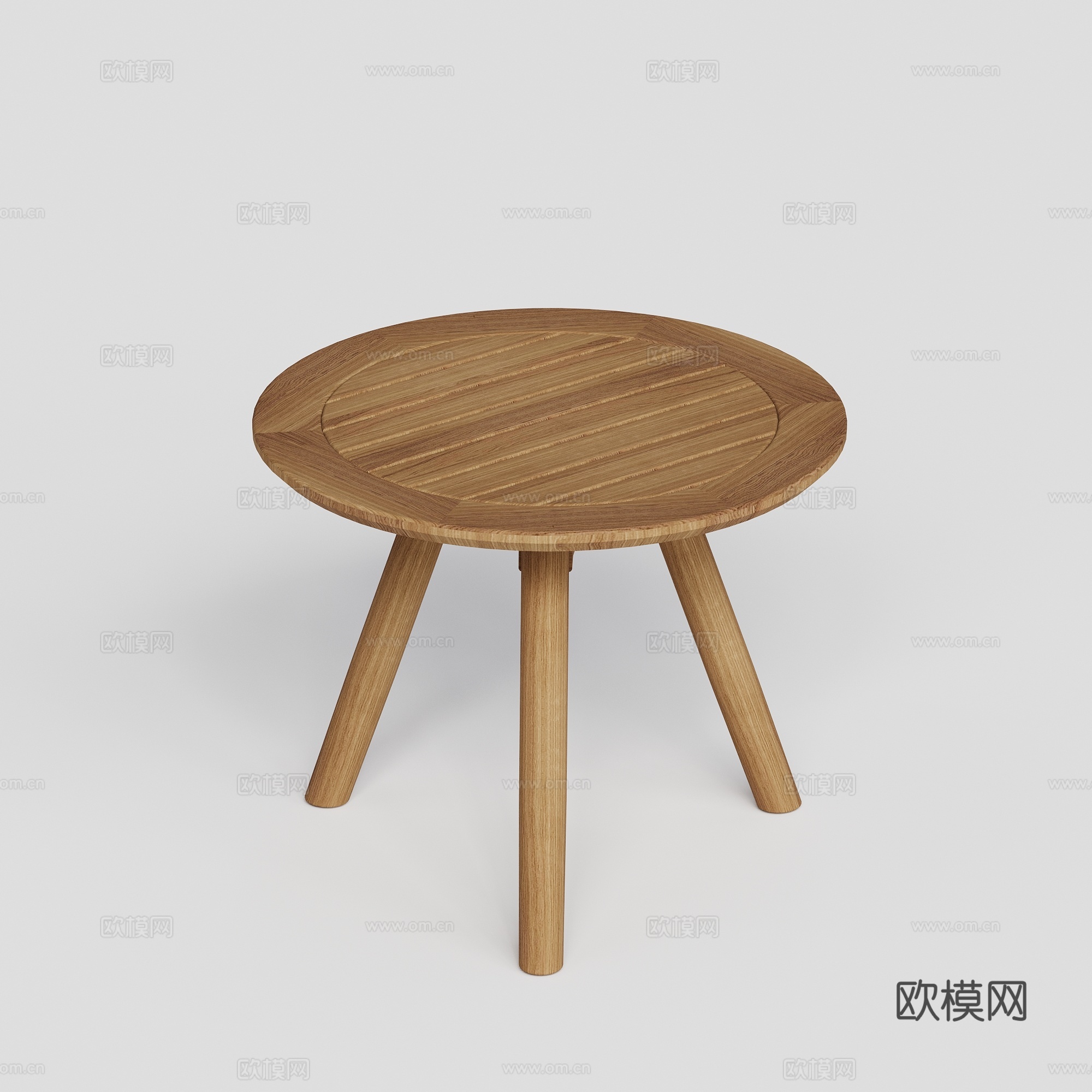 gloster 户外茶几 圆形柚木茶几 边几su模型