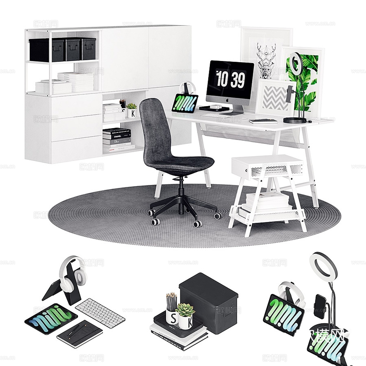 Utespelare北欧书桌3d模型下载