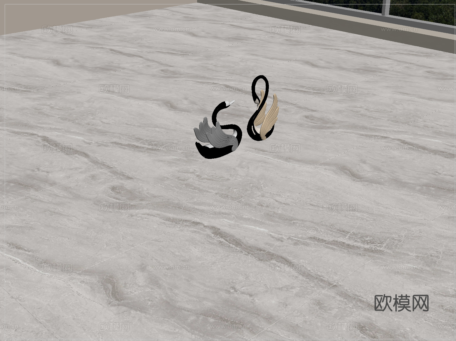 现代地砖 瓷砖 柔光砖su模型